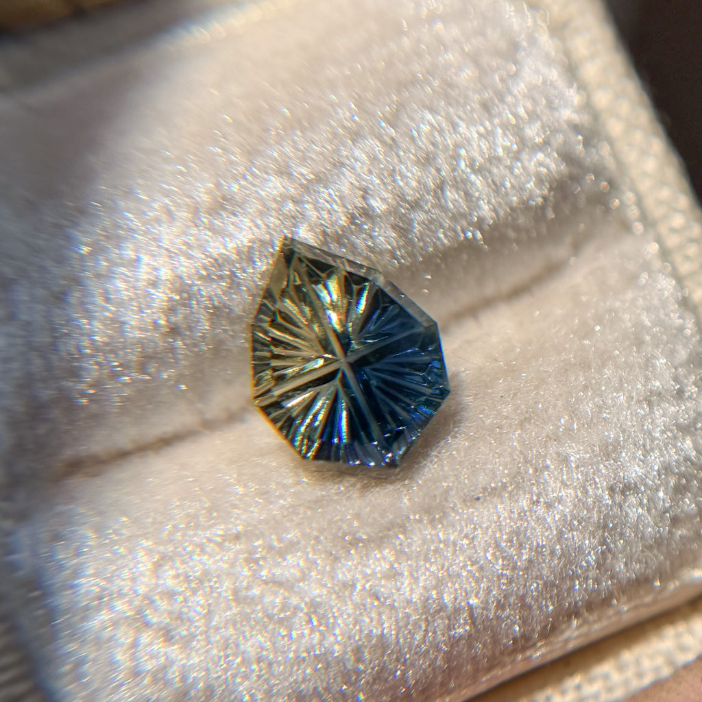 Parti Color Bright Yellow Blue Australian Sapphire by Kosnar Gems