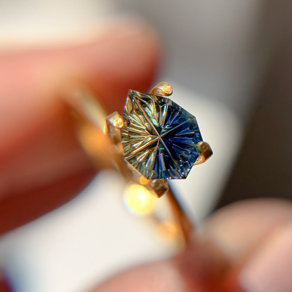 Parti Color Bright Yellow Blue Australian Sapphire by Kosnar Gems