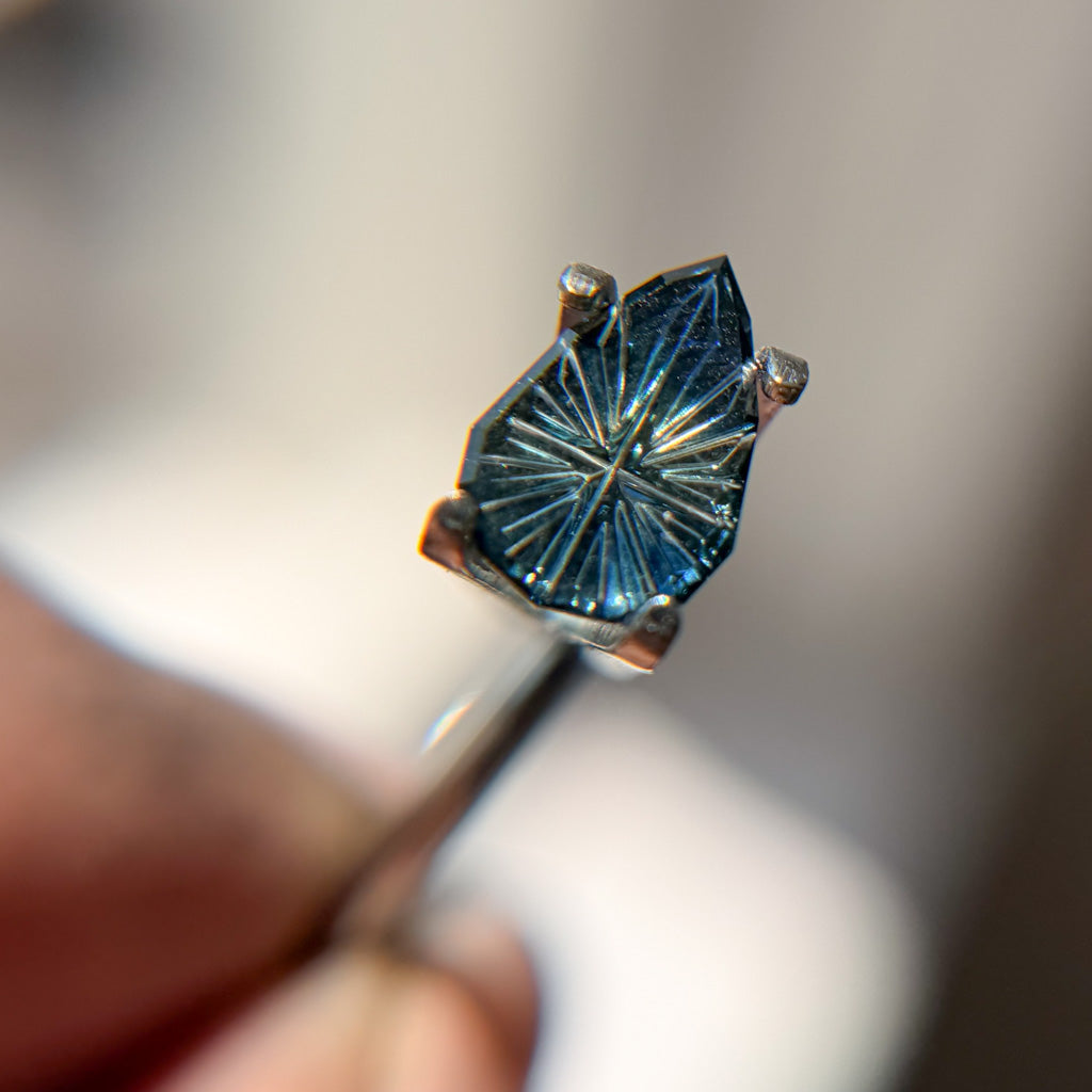 Pear Cut Bicolor Teal Blue Australian Sapphire by Kosnar Gems