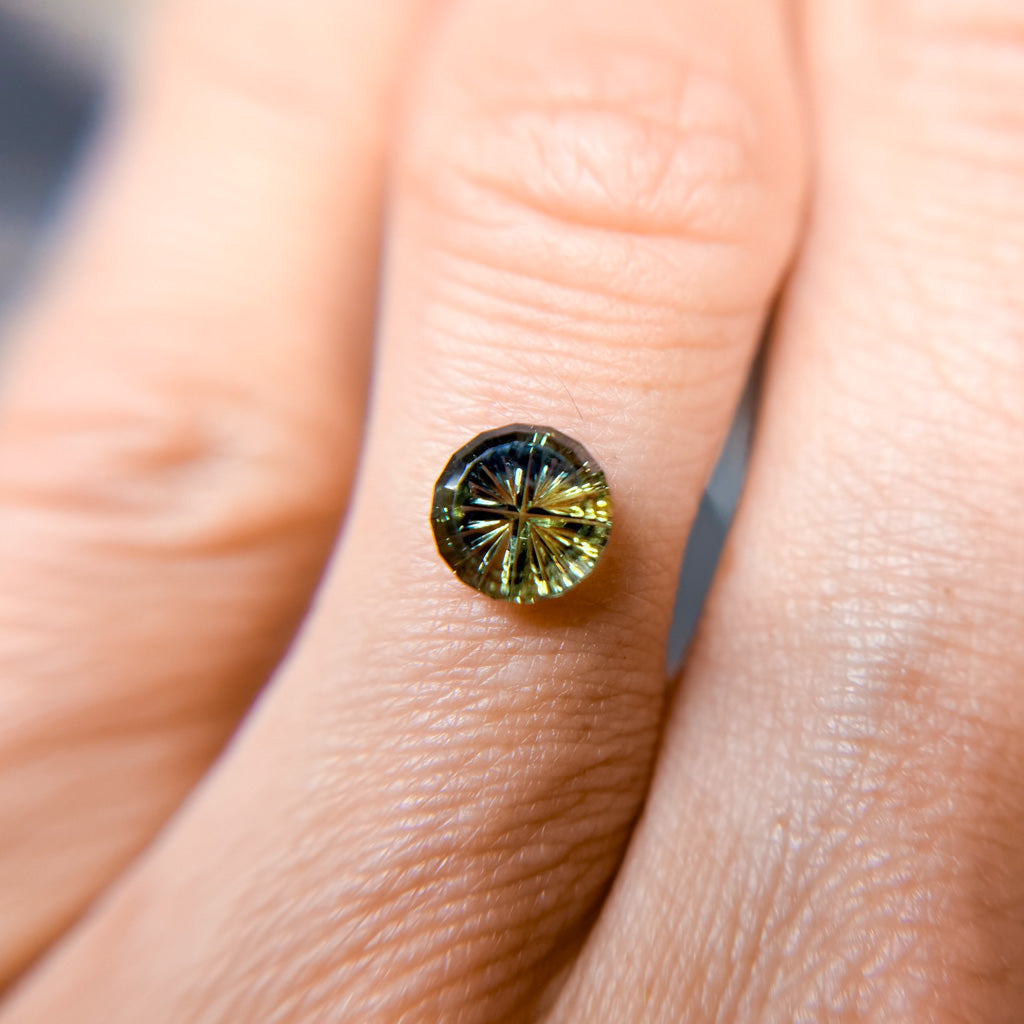 Parti Color Tropical Teal Yellow Sapphire Starbrite™ Cut by John Dyer