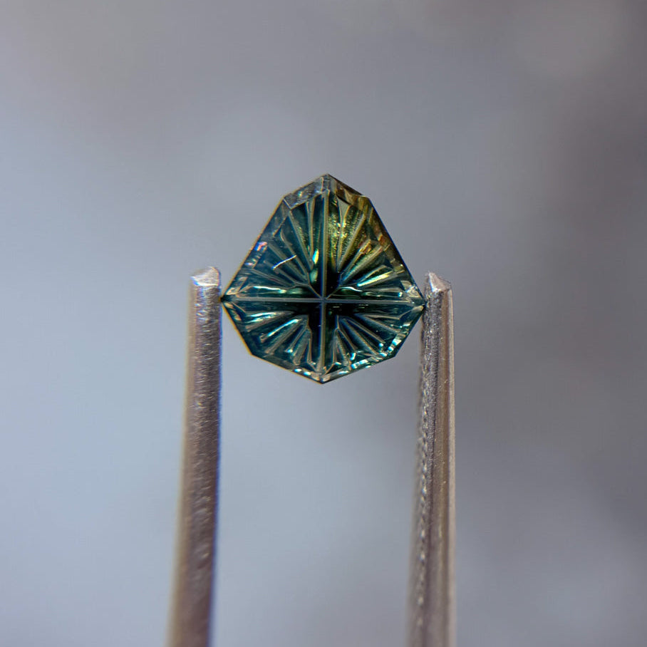Bicolor Mystic Teal Yellow Australian Sapphire by Kosnar Gems