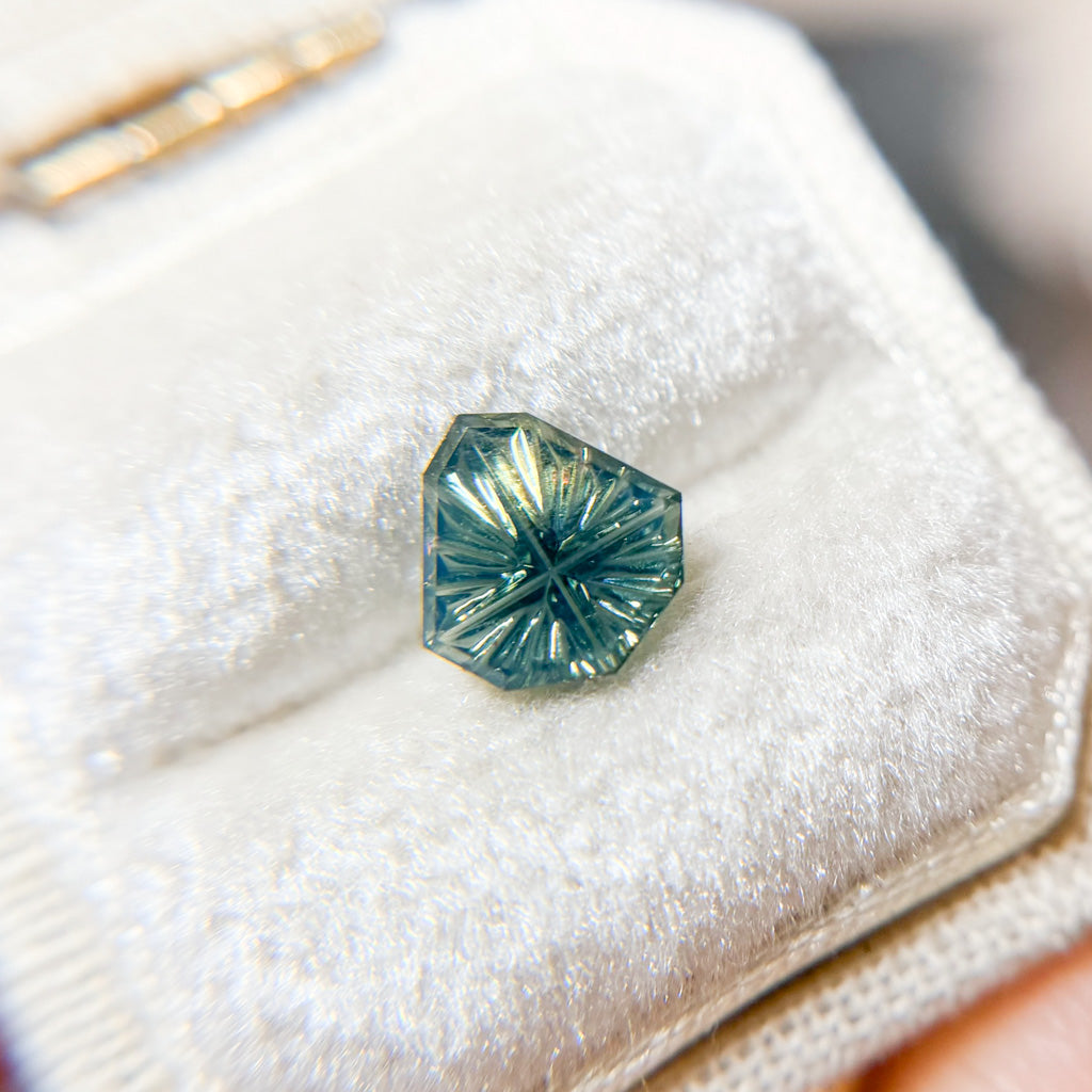 Bicolor Mystic Teal Yellow Australian Sapphire by Kosnar Gems