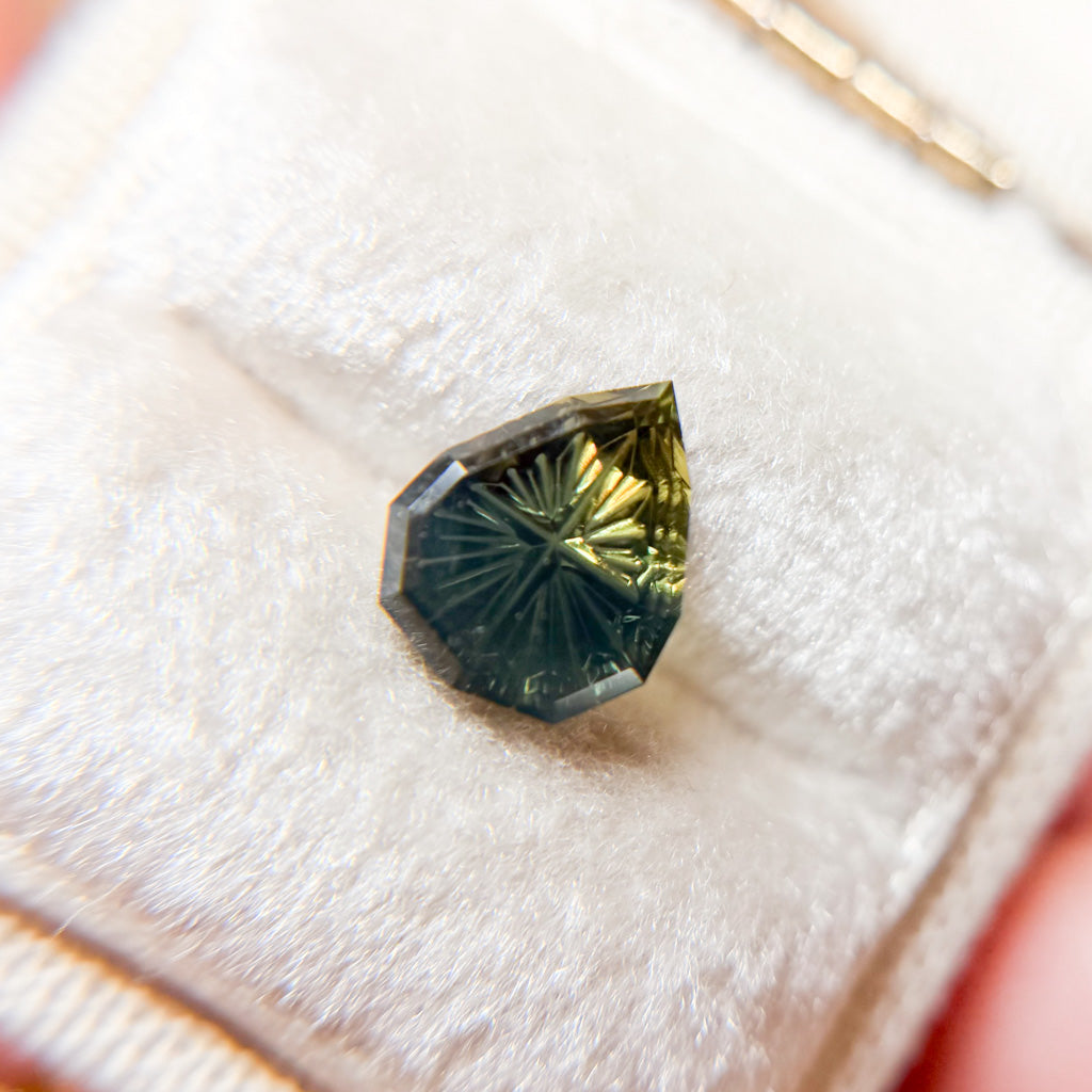 Pear Parti Color Teal Yellow Australian Sapphire by Kosnar Gems