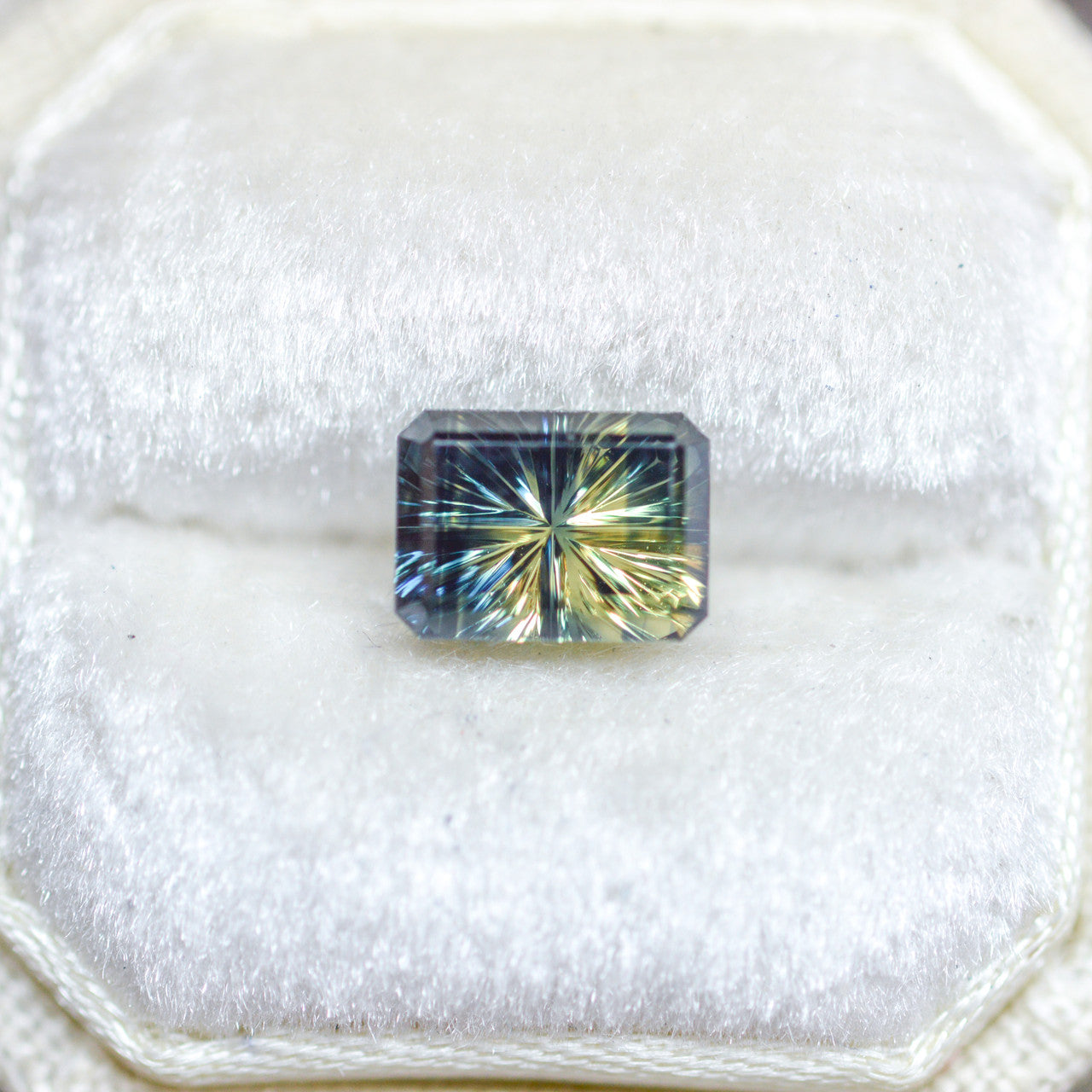 Parti Color Teal Lime Green Australian Sapphire Starbrite™ Cut by  John Dyer