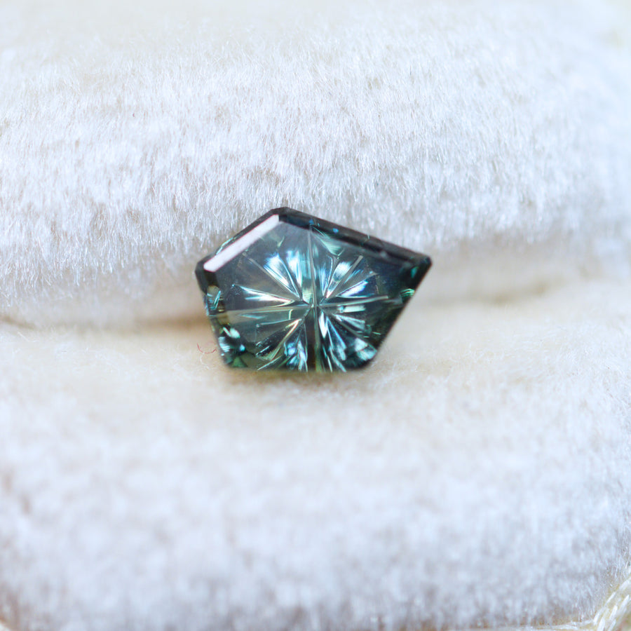Green Blue Parti Color Australian Freeform Sapphire StarBrite™ Cut by  John Dyer