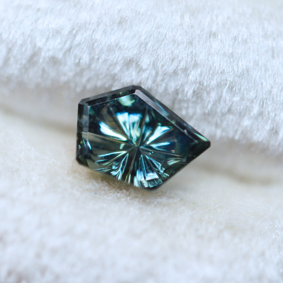 Green Blue Parti Color Australian Freeform Sapphire StarBrite™ Cut by John Dyer