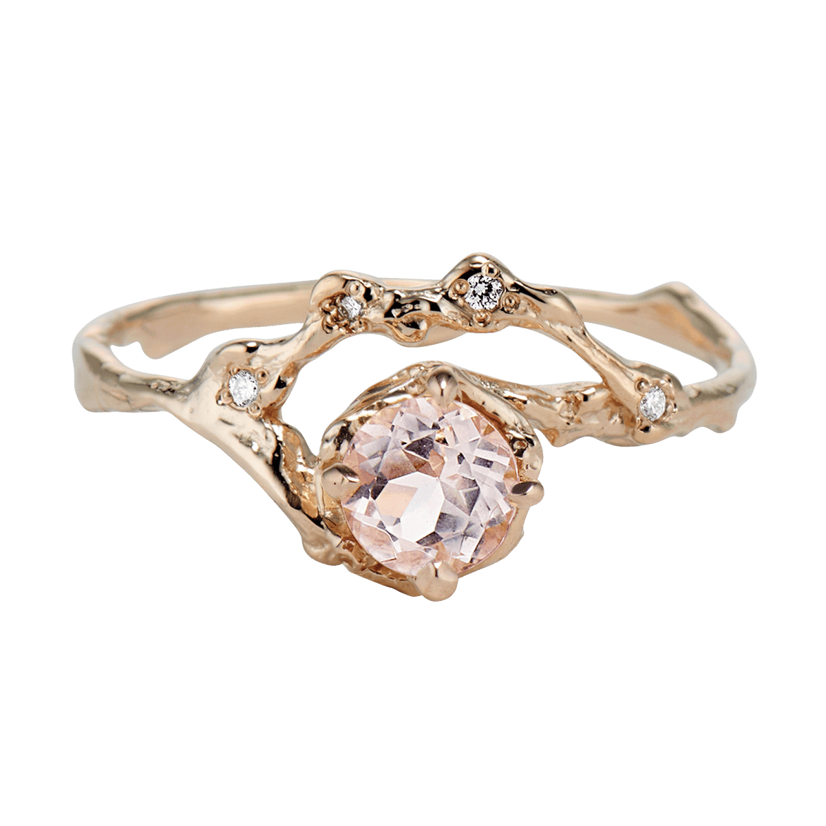 Demi Naples Morganite Half Halo