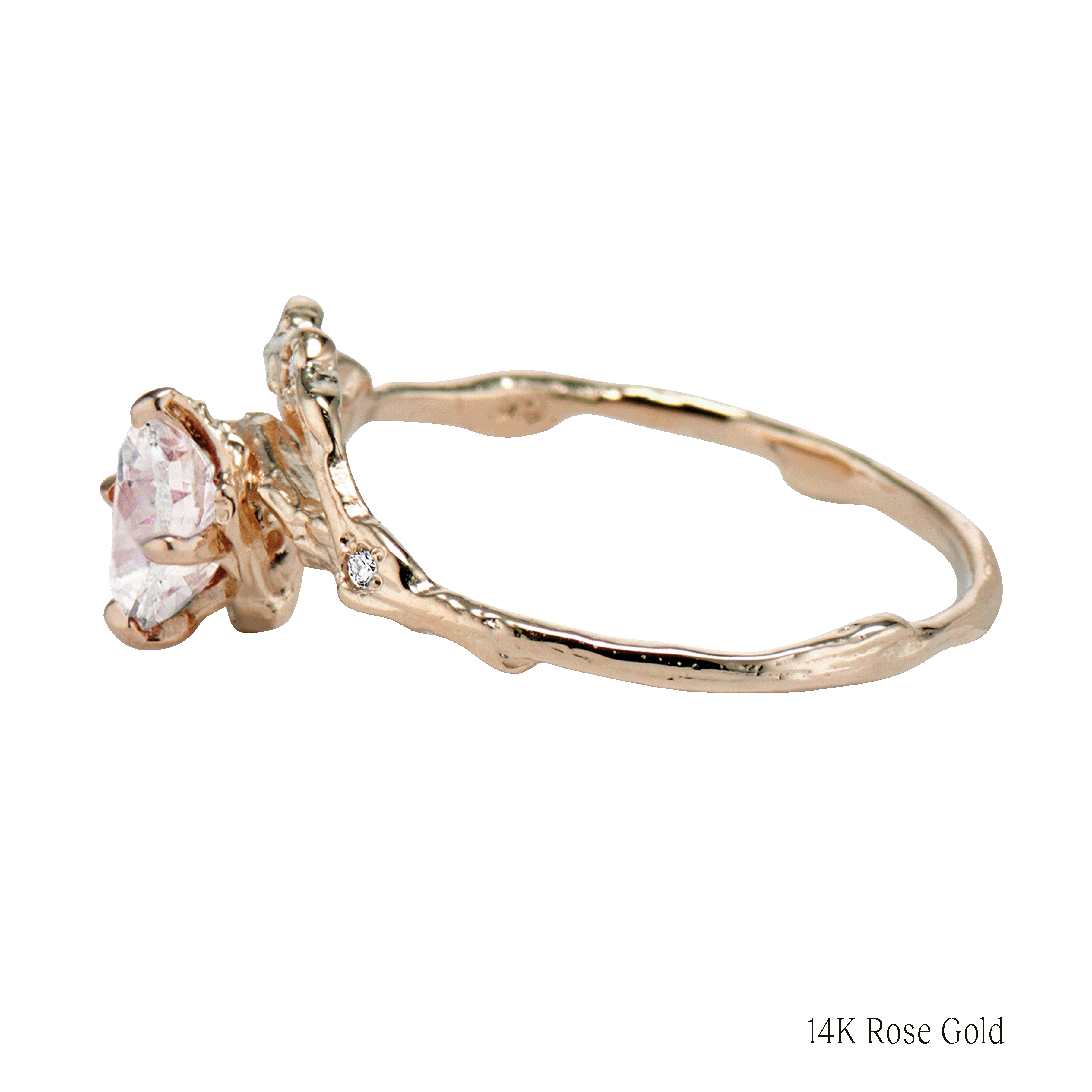 Demi Naples Morganite Half Halo