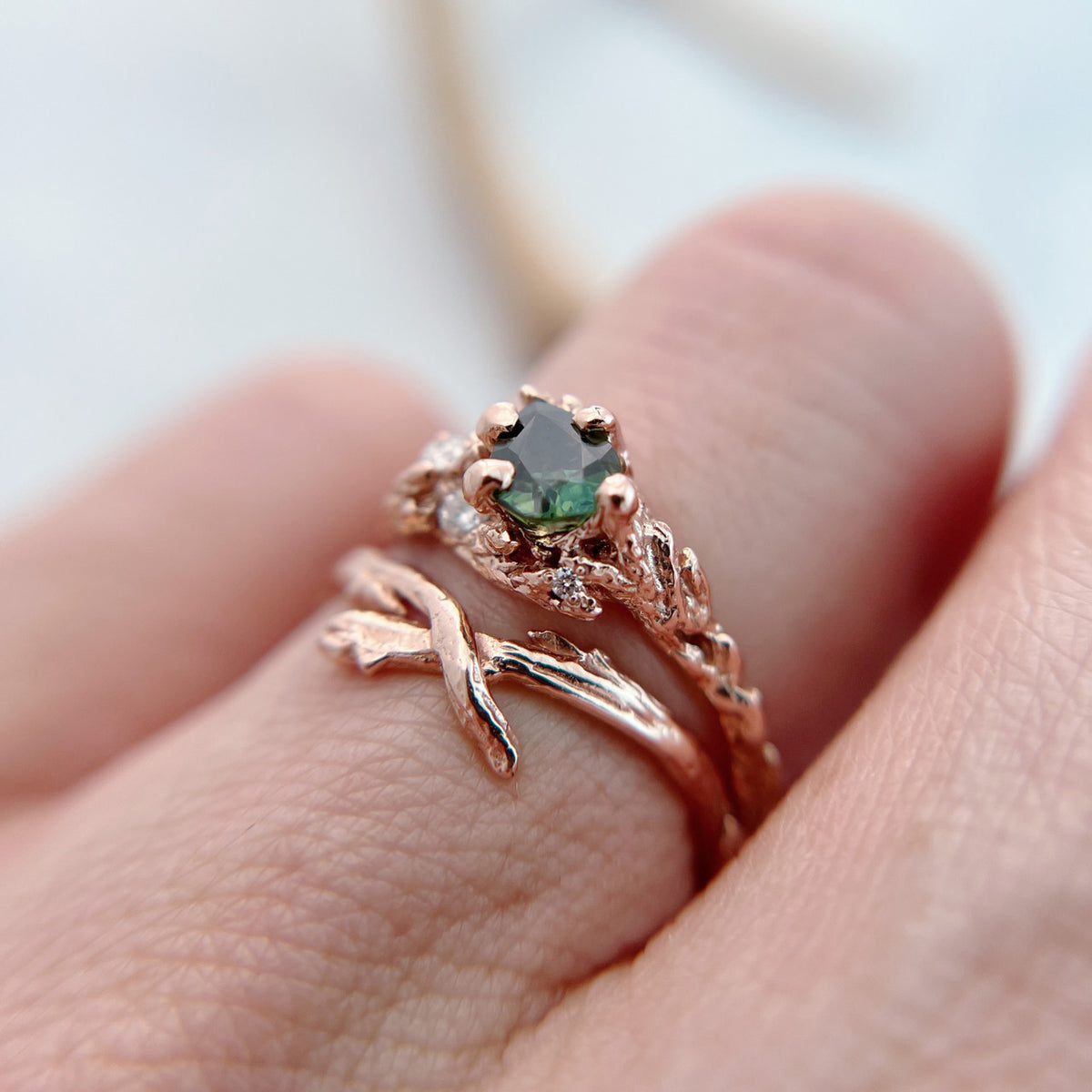 OOAK - Juniper Green Montana Sapphire Ring