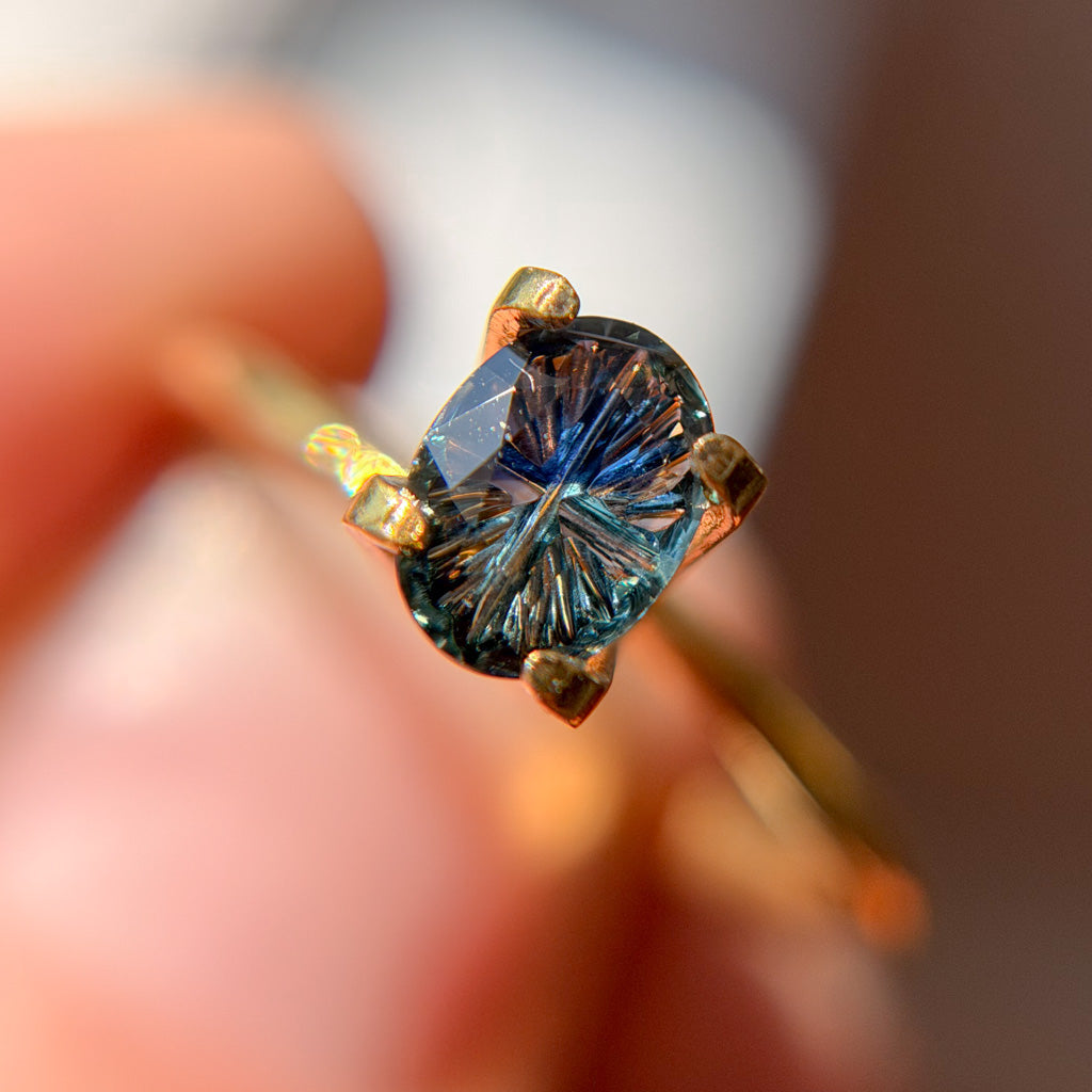 Parti Color Turkish Blue Fantasy Cut Sapphire
