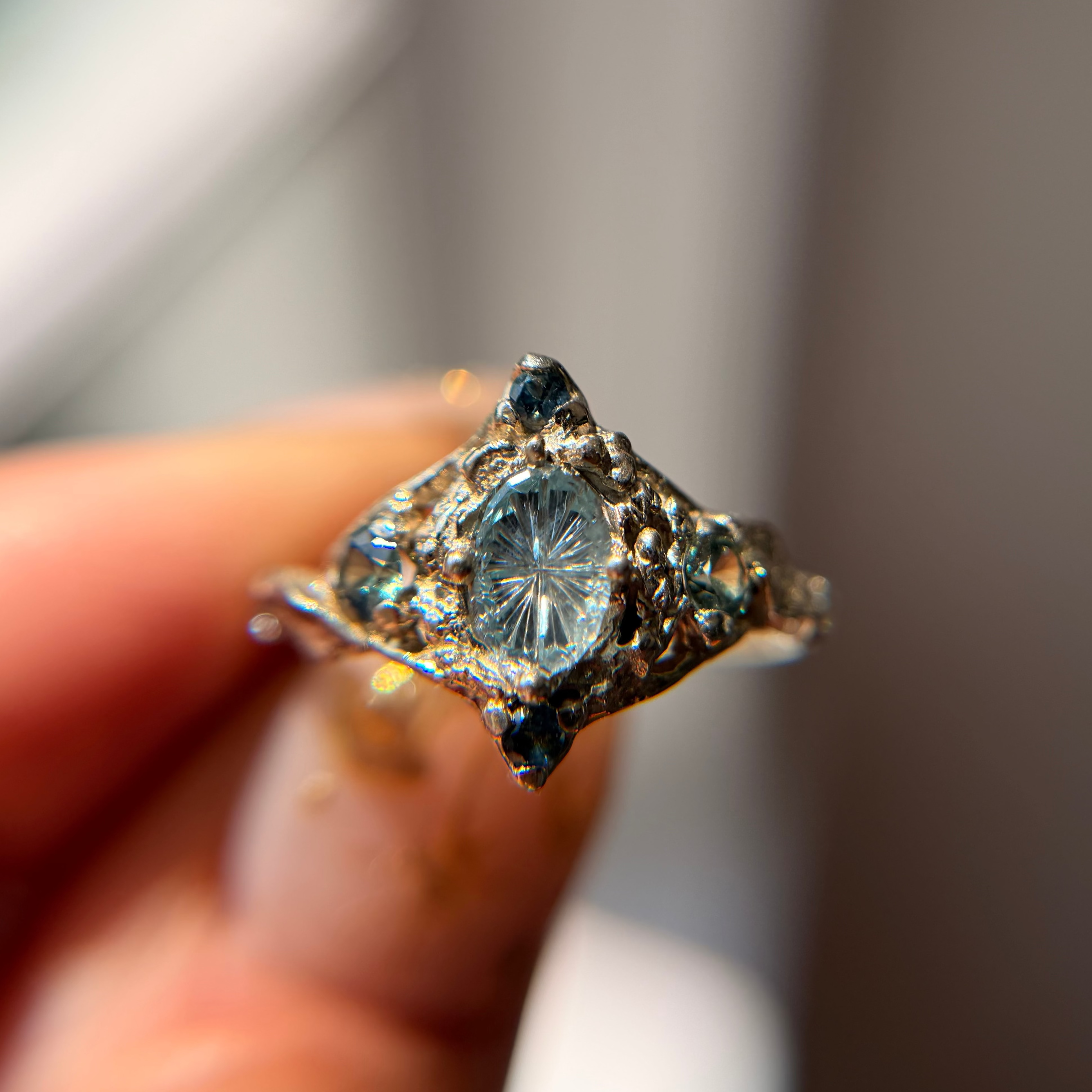 OOAK - Celestine Starbrite Ring