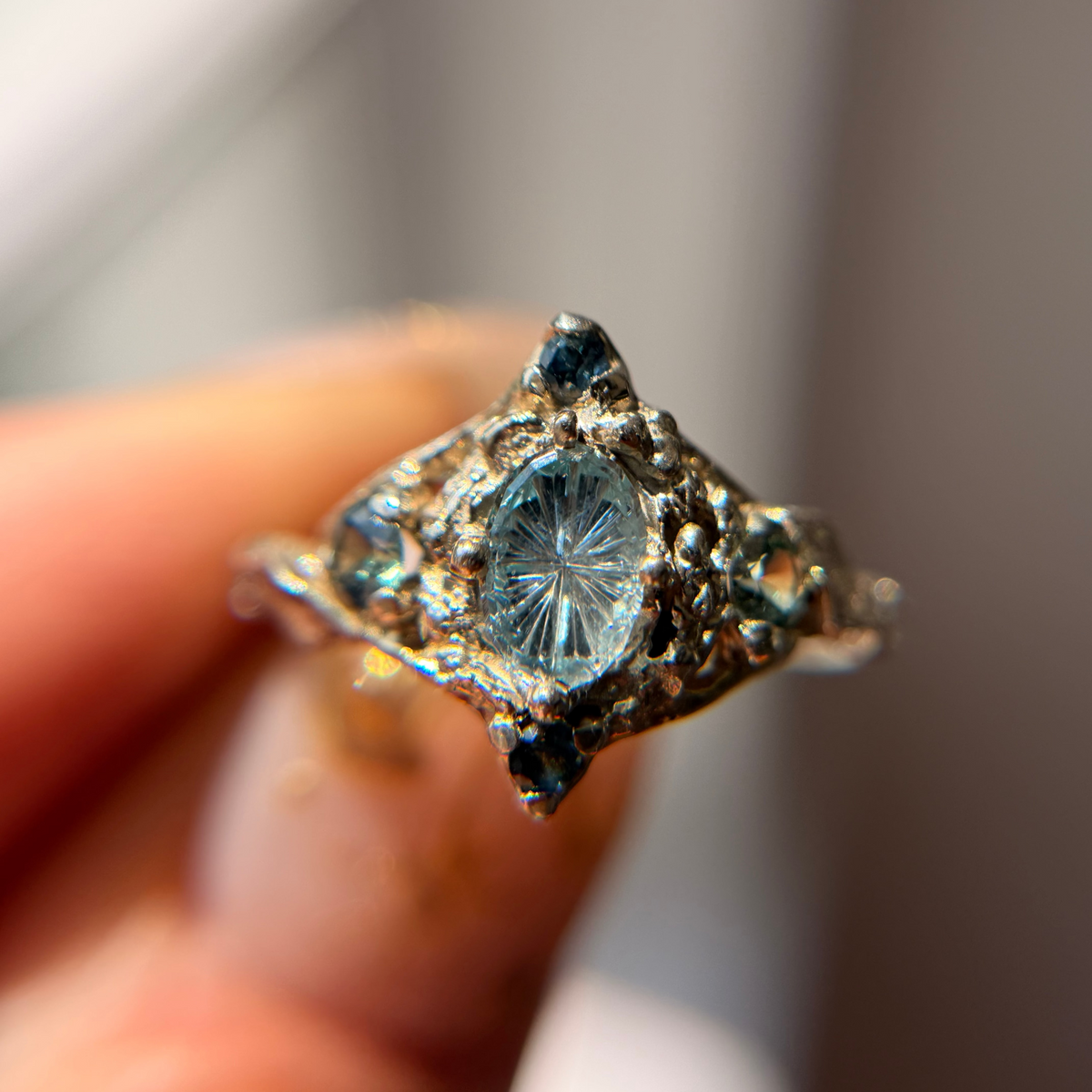 OOAK - Celestine Starbrite Ring