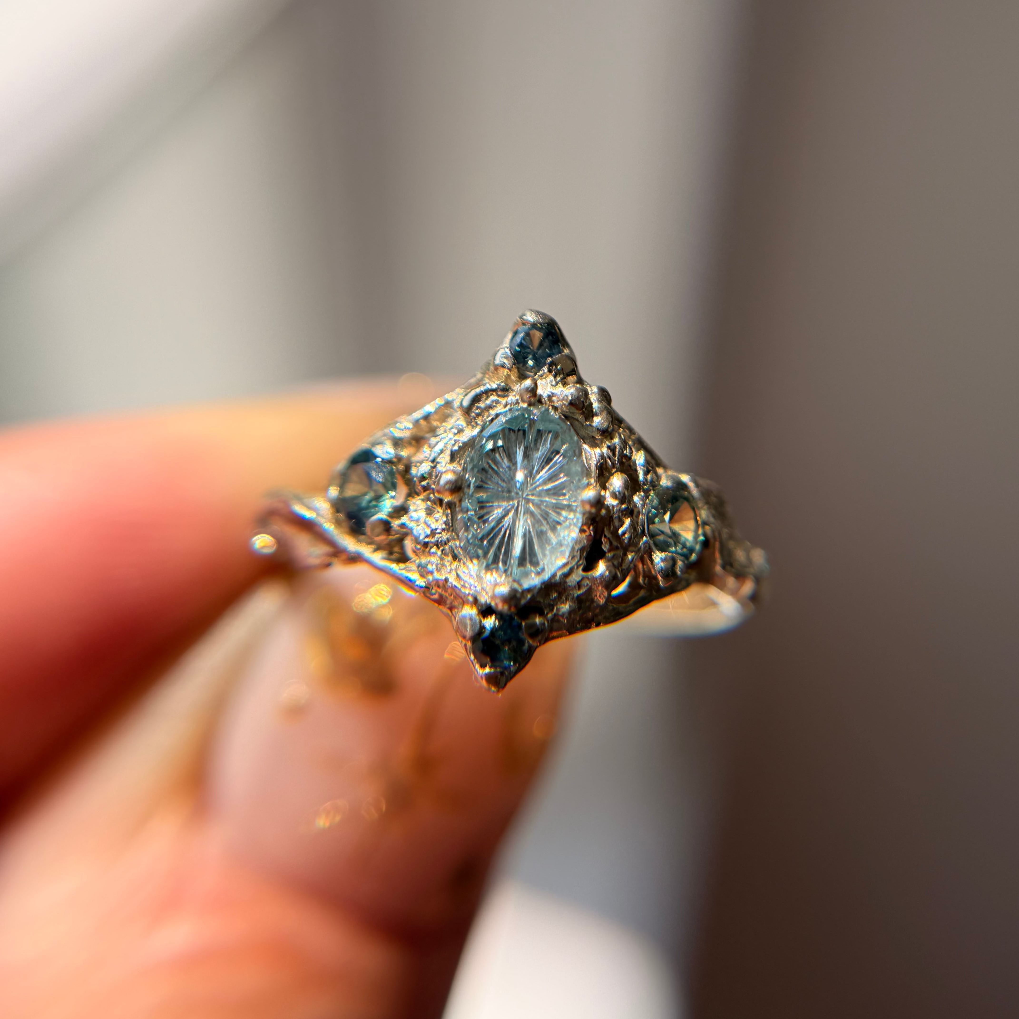 OOAK - Celestine Starbrite Ring