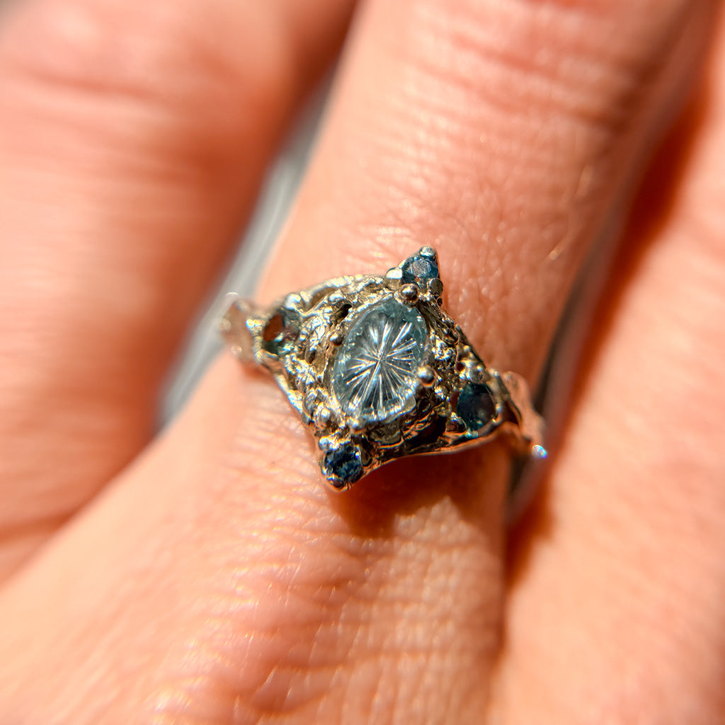 OOAK - Celestine Starbrite Ring