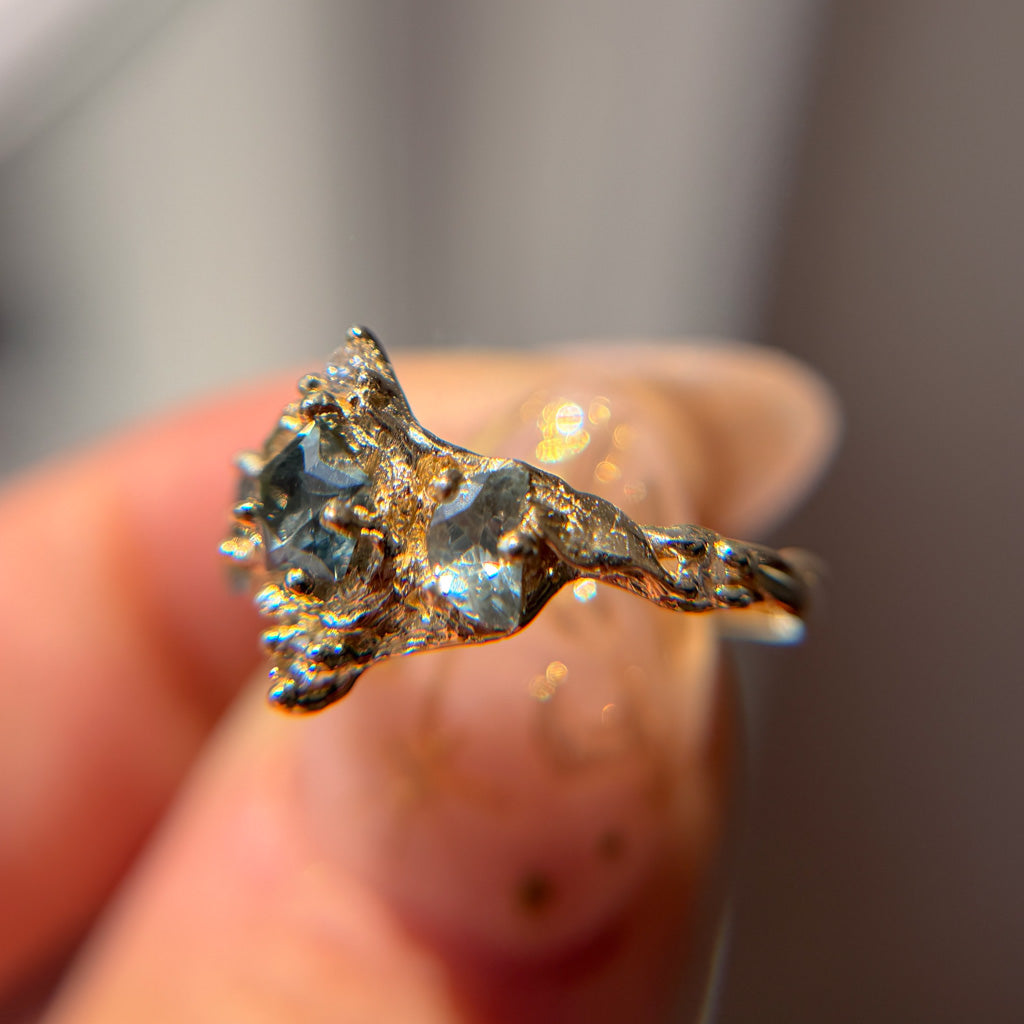 OOAK - Celestine Moon & Star Ring