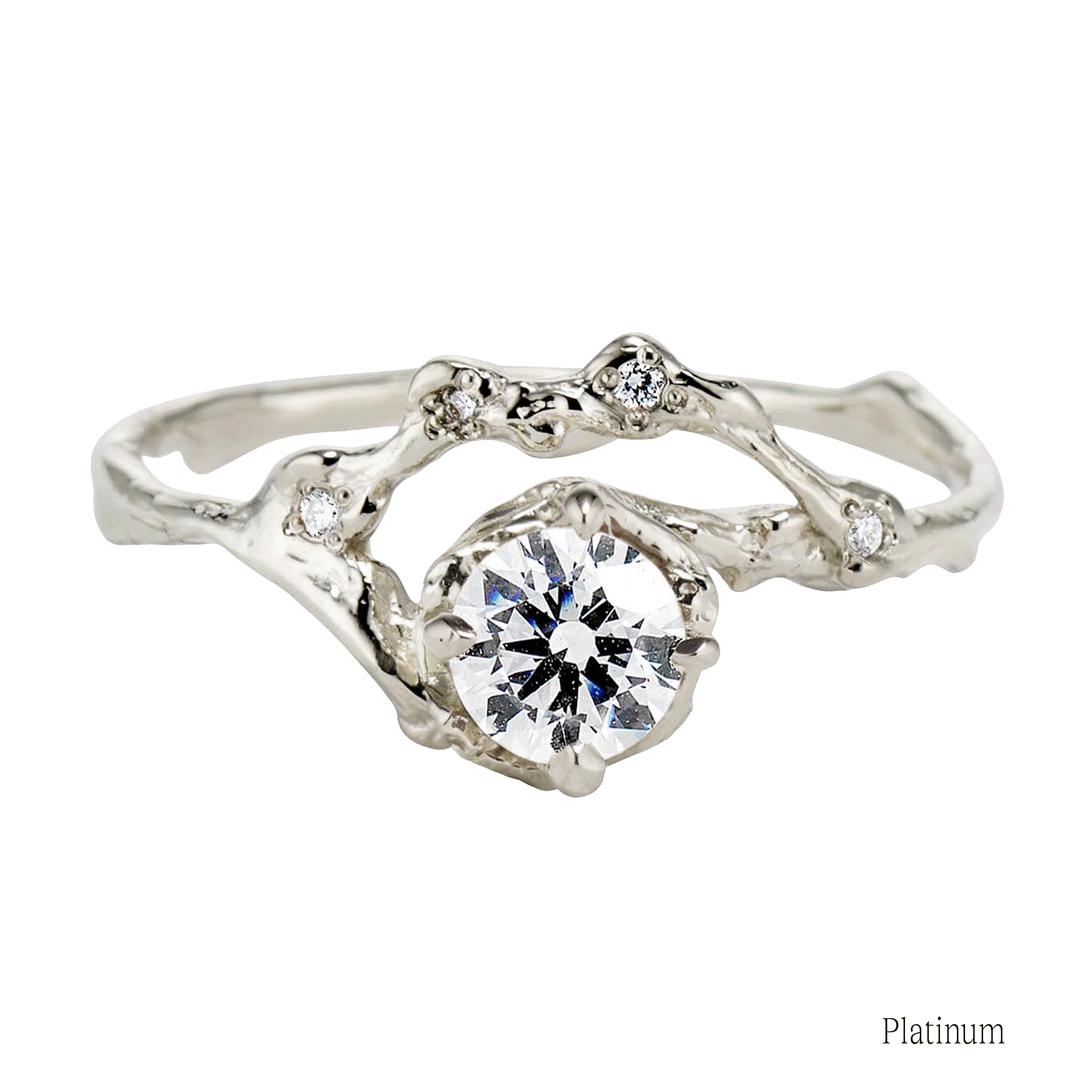 Demi Naples Moissanite Half Halo Ring