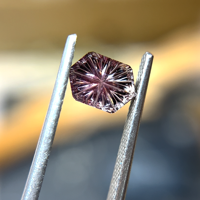 Parti Color Purple Montana Sapphire Hexagon Starbrite™ Cut by John Dyer