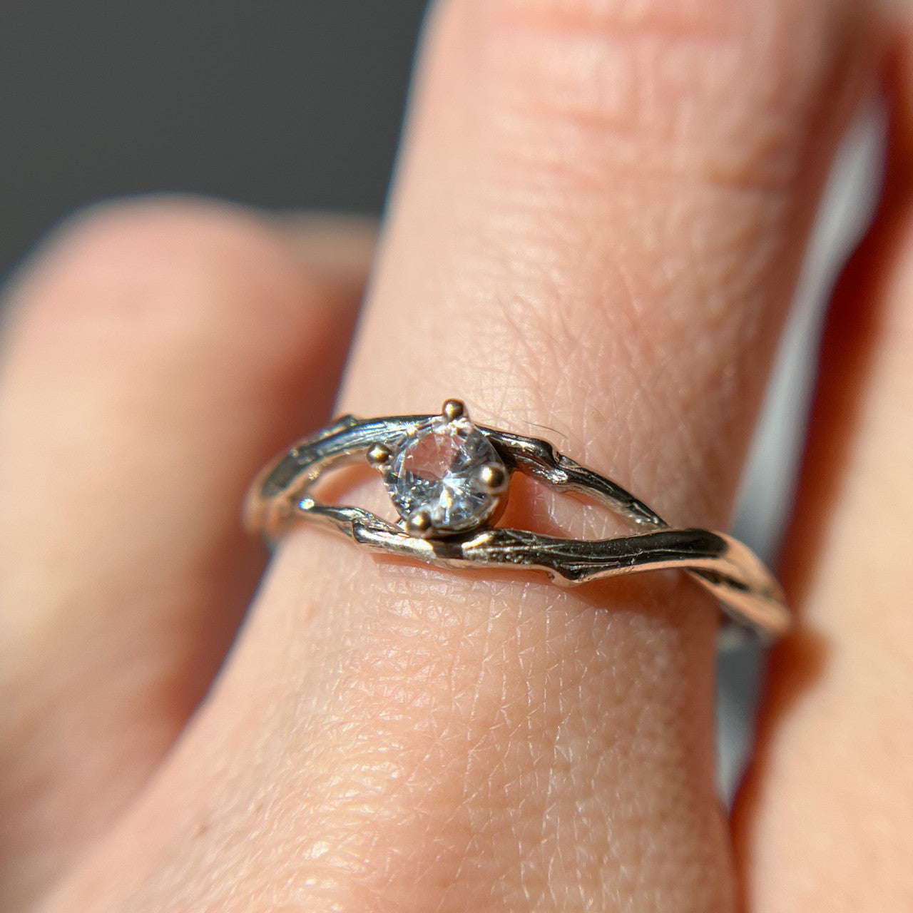 14K White Gold Petite Unity Moissanite Solitaire Ring