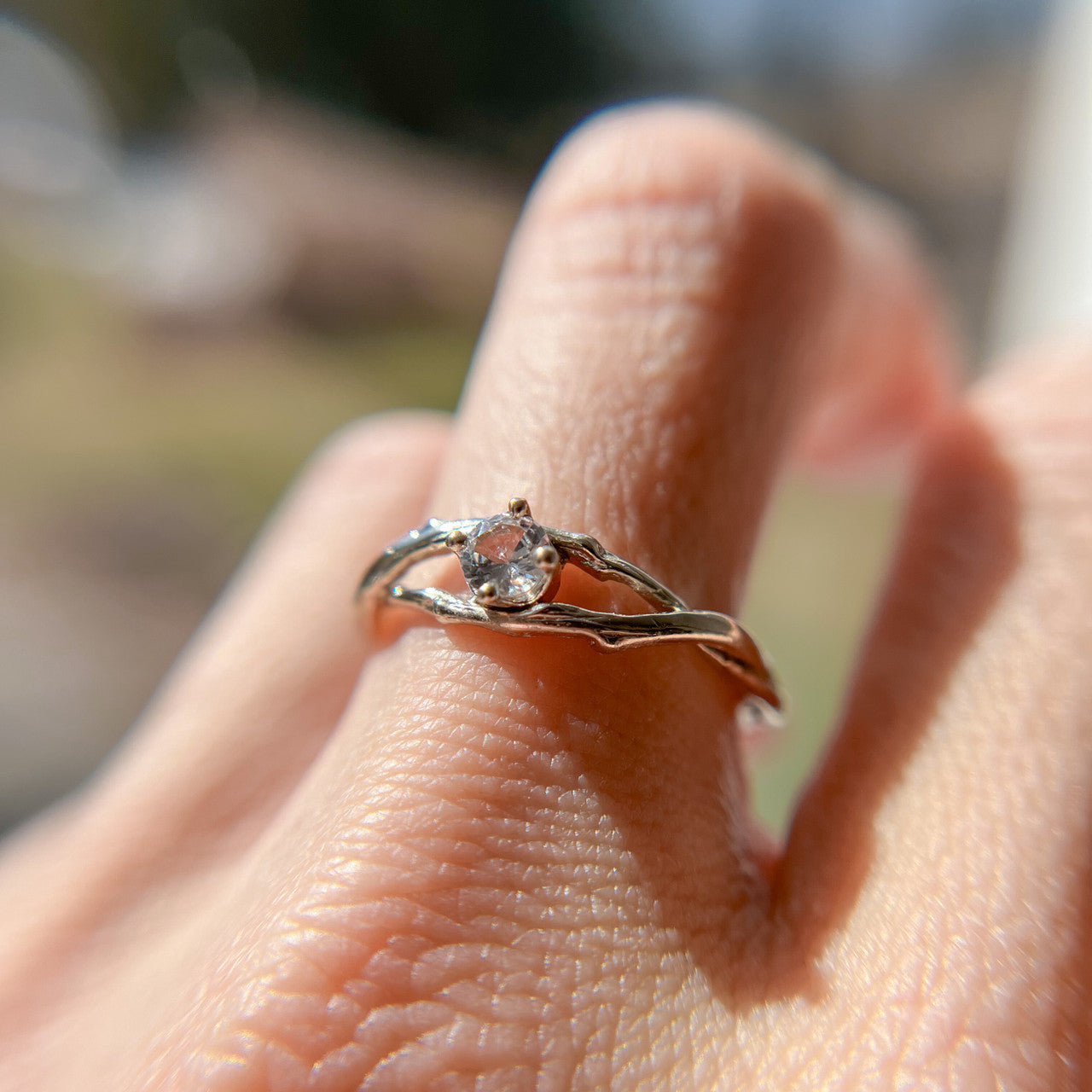 14K White Gold Unity Diamond Solitaire Ring