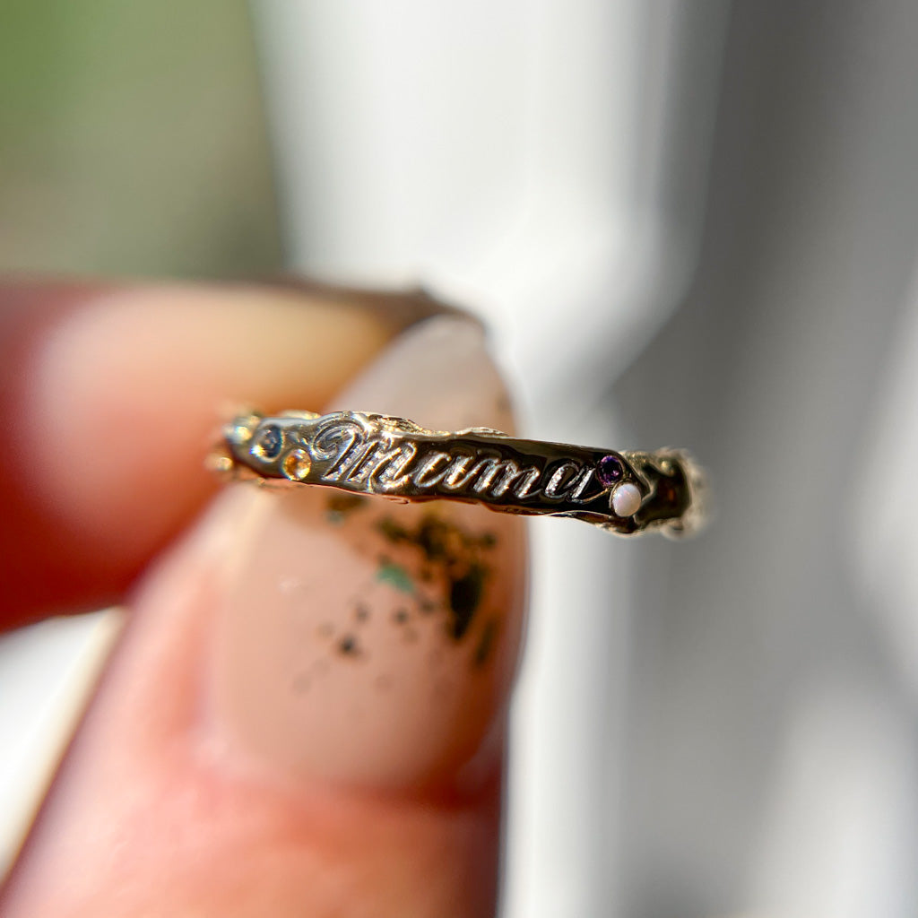 Mama Birthstone Signet Ring