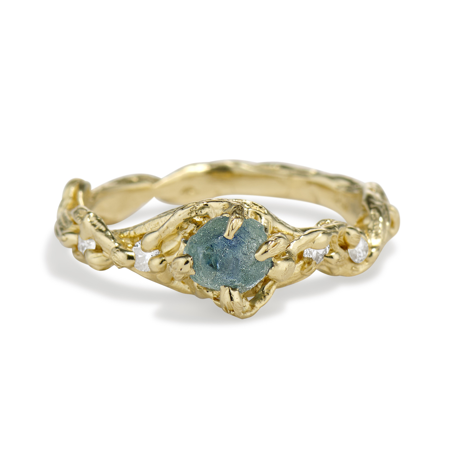 Woodland Montana Sapphire Ring, shown in 14K yellow gold